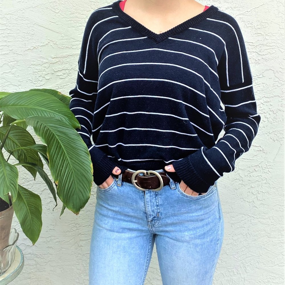 Brandy Melville Striped V-Neck